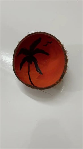 Painting in coconut shell🥥 #shortvideo#shorts #short #shortsfeed #coconut