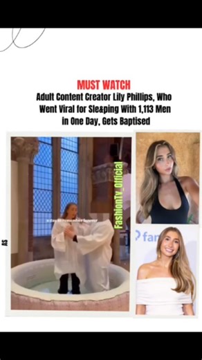 Adole Elijah on Instagram: "Lily Phillips, the adult content creator who went viral for sle&ping with 1,113 men in one day, has been baptised. She was baptised on Sunday, December 28. Speaking in an exclusive interview with the Daily Star, Lily said she has always identified as a Christian and was first baptised as a baby. She explained that her family regularly attended church while she was growing up and that a close family member was a vicar, which meant Christianity played a significant role