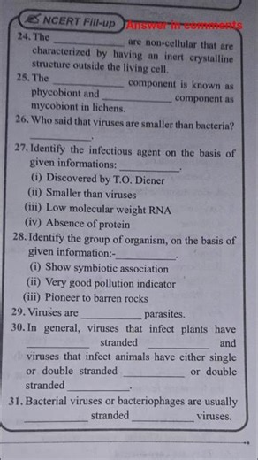 |NCERT FILLUPS FOR NEET| ANSWER THESE QUESTIONS IN THE COMMENT BOX🔥 #topperlearning #pcmb