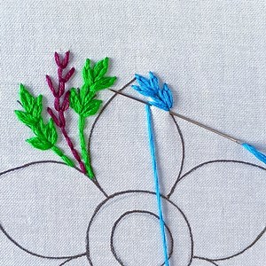 Hand Embroidery !!! Flower design needle work modern lazy daisy stitch Tutorial | Rup Handicraft