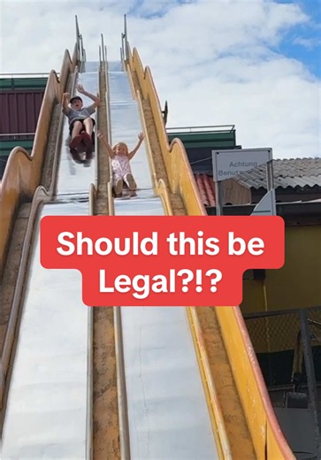Anyone ever seen a slide like this before???!! Would you go?? #slide #germany #travel #familyfunpack #yellow