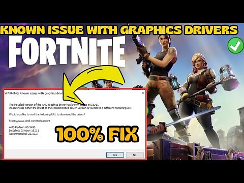 Known issue with graphics drivers AMD NVIDIA Fortnite FIX