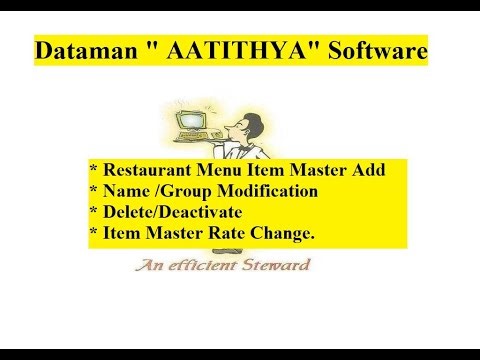 Dataman में Restaurant Item Master Add, Name /Group Edit, Delete/Deactivate, Rate Change कैसे करें !