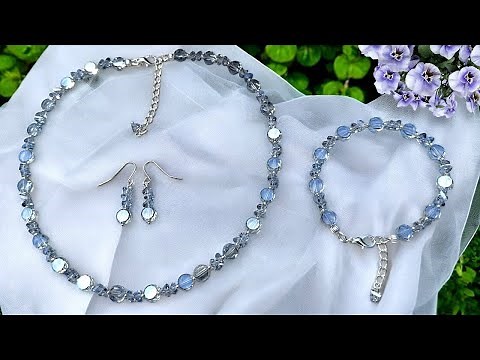 DIY Stunning Crystal Jewelry Set Tutorial | Necklace, Bracelet & Earrings