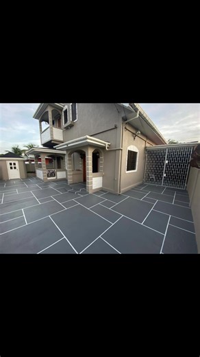 Decorative Concrete Overlay Ashlar Pattern in Guyana