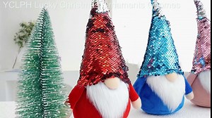 Christmas Gnomes Decor - Flip Sequins Sparkle Blue Red Gnomes 2pcs - Gnomes Decorations for Home - Thanksgiving Gnomes - Winter Fall Gnomes - Valentine Gnomes Plush Knome Gift for Women