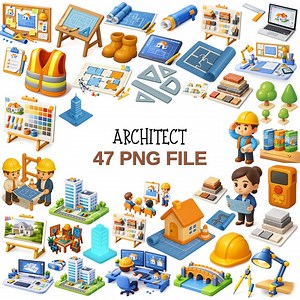 Architect PNG Clipart Bundle | 47 Architecture Tools & Characters | Cute Construction and Building Icons | Digital Download - Etsy Canada