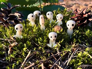 12 Mini Kodama Forest Spirit Figurines Set| 1 Inch Ghibli Inspired Tree Spirits | Princess Mononoke Anime Decor | Tiny Handmade Ornaments - Etsy