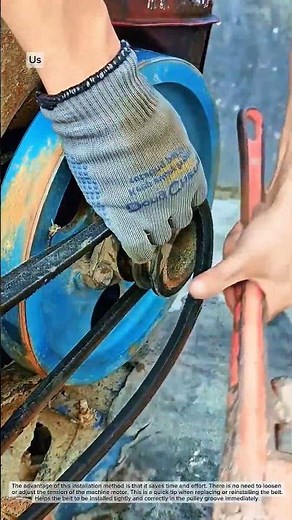 Tips for installing a belt into a pulley groove using a wrench