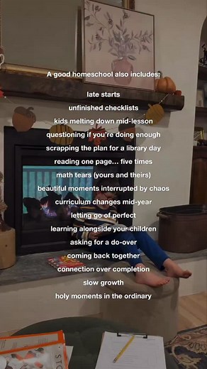 A good homeschool isn’t just idyllic mornings and finished lesson plans. It’s real life: messy, beautiful, unpredictable, and deeply meaningful. It’s teaching long division with a baby on your hip. It’s pivoting when the day unravels and choosing connection over perfection. It’s reminding yourself (again) that slow progress is still progress. If you’re in a season of questioning, chaos, or just feeling behind… you’re not alone. This is meaningful work.. Right here in the middle of the mess. 🌿✨ 