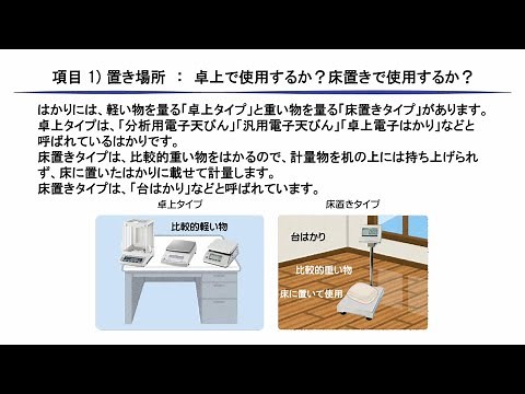 「はかりの選び方」とは？