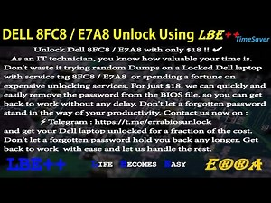 Dell 8FC8 / E7A8 Unlock via hardware ( bios programming )