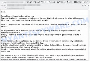 Regrettably, I have bad news for you EMAIL SCAM