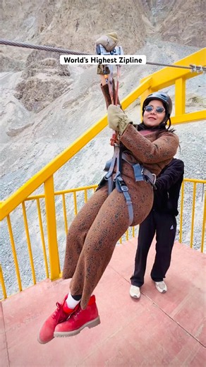 Worlds highest zip line #zipline ￼ #travel #hunder #ladakh