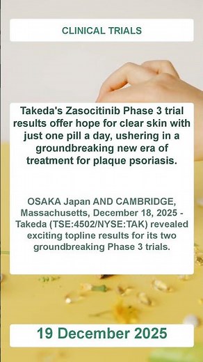 Takeda's Zasocitinib Phase 3 Data: Clear Skin in Once-Daily Pill