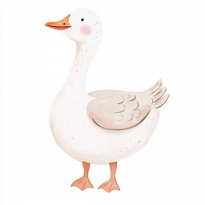 Farm Goose, Goose Clipart, Cute Goose Art, Goose Illustration, Watercolor Goose, Goose Drawing, Baby Goose Art, Goose Art, Whimsical Goose - Etsy