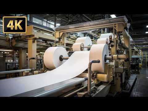 How Paper Is Made in Factories | From Wood Logs to Paper Rolls