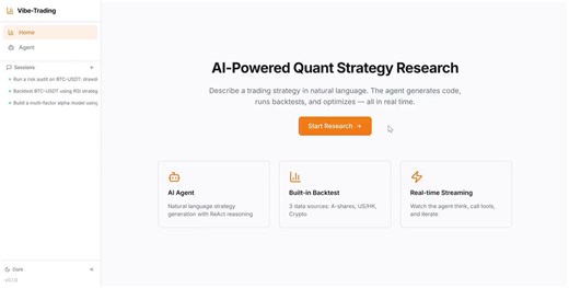 🚨 TRADERS, ATENCIÓN:A esta IA le dices: "Créame una estrategia alcista en BTC que entre cuando el sentimiento en X sea positivo y salga en sobrecompra, con backtest en OKX".Y te entrega:✅ Código ejecutable listo para correr ✅ Backtest cross-market (crypto, acciones US/HK, A-shares) ✅ Análisis de riesgo + drawdown ✅ Un equipo completo de agentes IA debatiendo mejoras como un hedge fundREPOOO👇