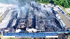 1.7K views · 26 reactions | Firefighters have contained the blaze at an Illinois chemical plant two days after an explosion there rocked the community. | CBS Evening News | Facebook