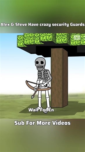 Alex & Steve have crazy security guard #animation #animatedfilms #minercraft #animationshorts