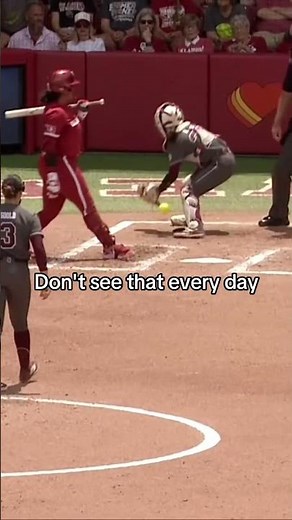 The catcher was still looking at the call card but the pitcher was throwing 😳