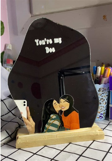 Handmade Friends Mirror Artwork for Creative Spaces