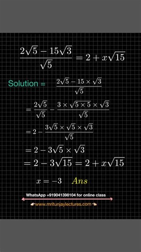 26K views · 180 reactions | Solution-#maths #basics #fundamentals #math #fbreelsvideo #sharingiscaring #satmath #satexam #SATPrep #mathtutorial #LETEXAM #civilservice #exams #reviewer #algebratutor #mathreview #boardexams #AdmissionTest #angle #parallellines #triangle #circle #olympiedmath #mathchampions #mritunjaylectures #sscje #class9th #geometry #geometric #indices #surds #indicessurds | Mritunjay Lectures | Facebook