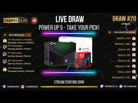 Live Draw - Power Up 5 - Take Your Pick!