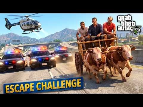 GTA 5 Live Crazy Police Chase Escape Challenge Bullock Cart