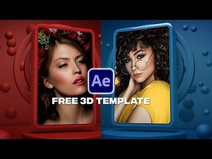 FREE After Effects 3D Template - Cubic space (Mobile Stage) Tutorial - Free Download