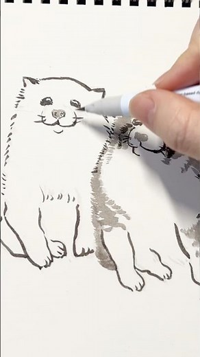 筆ペンで簡単！かわいい子犬 #drawing #sketch #イラストメイキング
