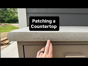 Our Outdoor Kitchen Looks AMAZING Now! // Concrete Countertop Patching