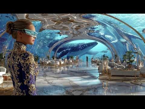 Peaceful Underwater Smart City 2200 | 1 Hour Sci-Fi Ambient (Relax • Focus • Sleep)