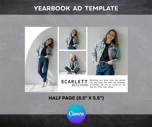 Half Page Senior Yearbook Ad Template | Editable | Canva Template - Etsy