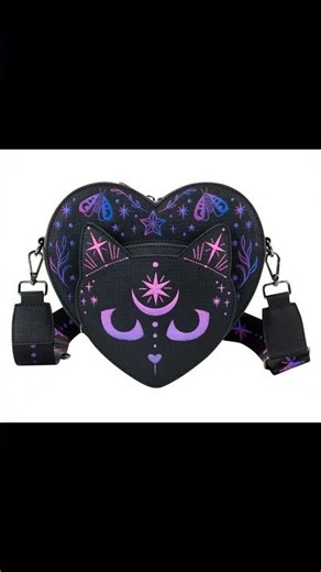Loungefly Neon Cat Figural Heart Crossbody Bag