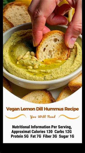 Vegan Lemon Dill Hummus Recipe Vegan Lemon Dill Hummus Recipe Prep Time: 10 minutes | Total Time: 10 minutes | Servings: 6-8 Recipe in comment | Vegan & Plant Based Recipes