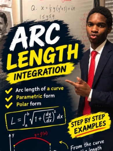 ARC LENGTH 📐 | INTEGRATION Today’s Integration video is all about Arc Length — finding the length of a curve using integration. We look at curves expressed in both forms: • y = f(x) • x = g(y) I worked through examples showing how to set up the arc length integral and calculate the length of the curve. Another application of integration added to the playlist! 🔥📚 #ArcLength #Integration #Calculus #Mathematics #MathTikTok #EngineeringMaths #WTW164 #UPMaths #UPEngineering #UniversityMaths #Maths