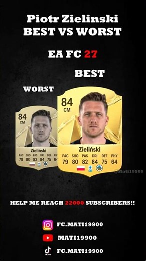 Piotr Zielinski - FIFA Evolution (FIFA 14 - FC 26) 📈 #eafc #zieliński #inter