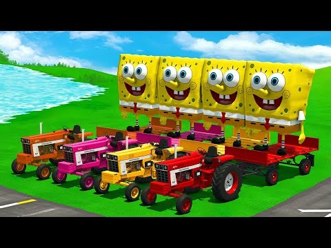 SpongeBob Hauled with Case Tractors 🚜 Farming Simulator 25 Soybean Challenge