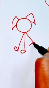 Stick figure dog drawing easy #kidsdrawing #howtodraw #shorts ​⁠‪@PalakEducationArts‬