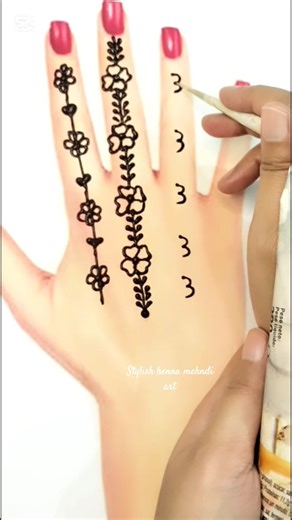 Stylish Mehndi/Simple & Easy Mehndi Trick/Number Mehndi #mehndi #mehandi #henna #trick #viral #short