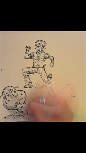 Feel kinda bad for the Goomba #drawing #sketching #pen #inkdrawing #speeddraw