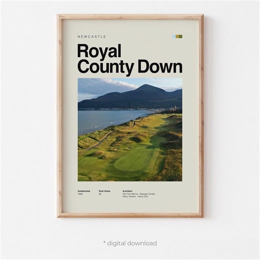 Royal County Down Golf Course Poster Modern Golf Wall Art Office Decor Gift - Etsy