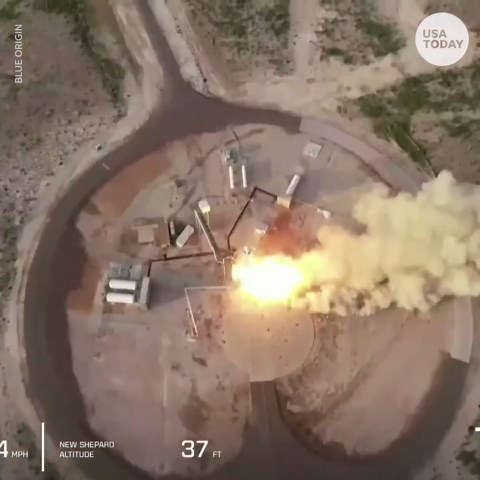 Jeff Bezos launches into space on Blue Origin's first astronaut flight