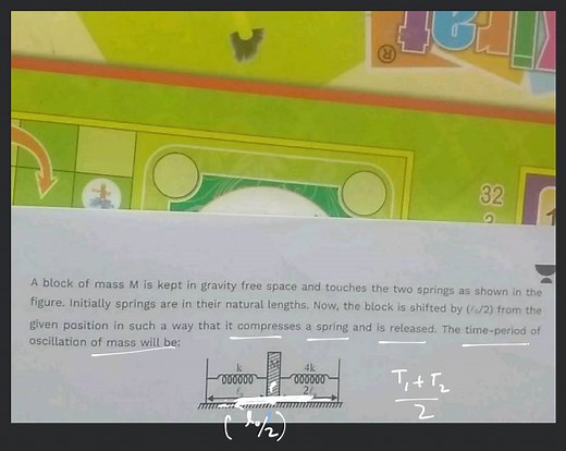 A block of mass M is kept in gravity free space and touches the... | Filo