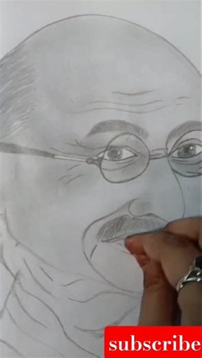 easy draw mahatma gandhiji face #art #sketch.
