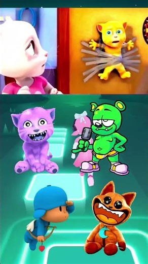 Scary Gummy Bear Exe 🆚 Talking Angela Kidnap 🆚 Pocoyo Exe 🆚 Poppy 3 X Coffin Dance #shorts