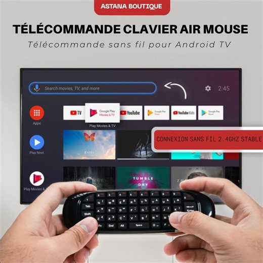 🎯 Marre de jongler avec plusieurs télécommandes ? Découvrez l’Air Mouse Sans Fil, la télécommande intelligente qui contrôle votre Smart TV, TV Box, PC ou projecteur en un seul geste 👌 ✅ Navigation fluide et rapide grâce à la connexion 2.4GHz ✅ Capteur gyroscopique ultra précis : pointez, cliquez, bougez ✅ Compatible avec tous vos appareils — plug & play, sans installation 💬 Déjà adoptée par des centaines d’utilisateurs au Burkina 🇧🇫 📦 Commandez maintenant ! Livraison gratuite — Paiement à 
