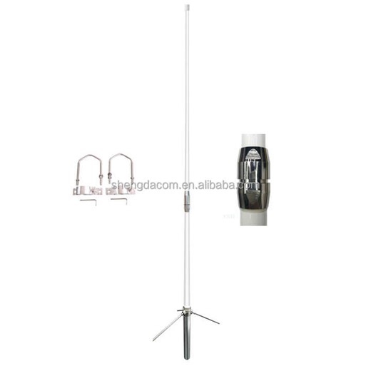 3.2M X300 Fiberglass Base Station Antenna with Ground Plane Radials 144/430MHz Dual Band VHF UHF Diamonds Omni for Communication