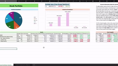 Excel Stock Portfolio Tracker - Etsy
